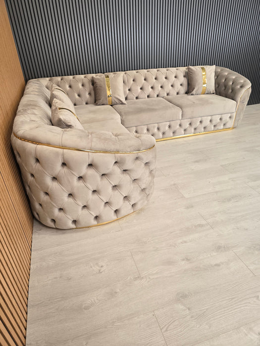 Khalifah Corner Sofa Range Plush Velvet - Choose Combination