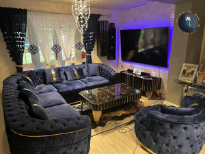Ambassador corner sofa In Navy Blue 