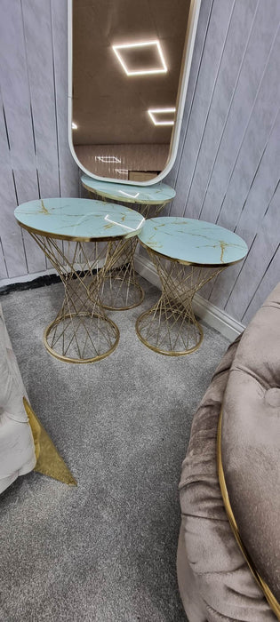 CLEMONT NEST OF TABLES 3+1 - CREAM AND GOLD