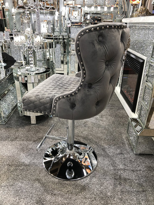 Valentino bar stool- plush velvet - lion knocker Velvet barstool adjustable barstool velvet bar stool bar chair bar stools upholstered barstool lion knocker barstool