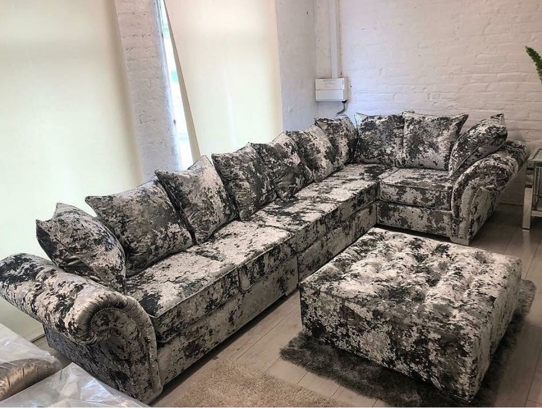 CRUSHED VELVET SOFA