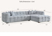 Tribeca Corner Group in Iron Boucle Fabric