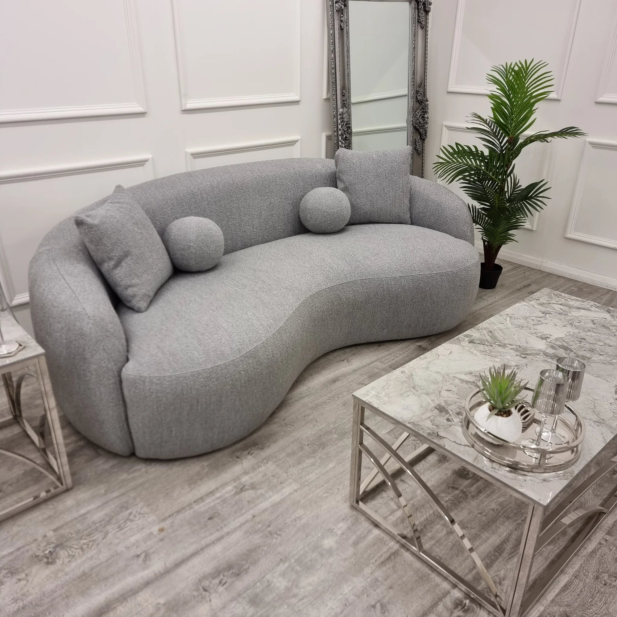 Silver Plush Velvet Upholstered Regal Ambassador Bed Frame – rn interiors