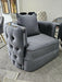 Casino Sofa Chair Grey Velvet & Chrome Detailing