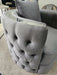 Casino Sofa Chair Grey Velvet & Chrome Detailing