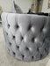 Casino Sofa Chair Grey Velvet & Chrome Detailing