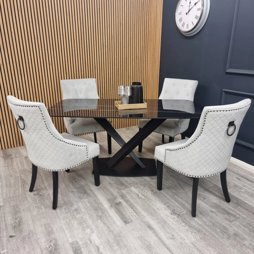 Bentley Light Grey Black Leg Dining Chair
