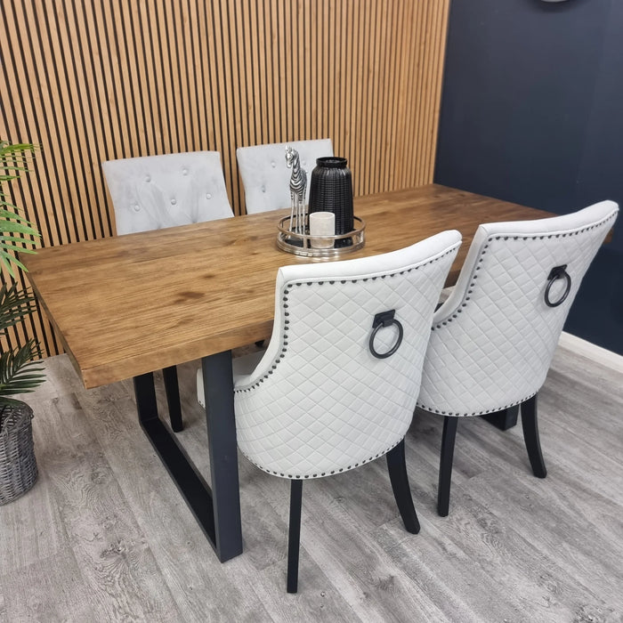 Bentley Light Grey Black Leg Dining Chair