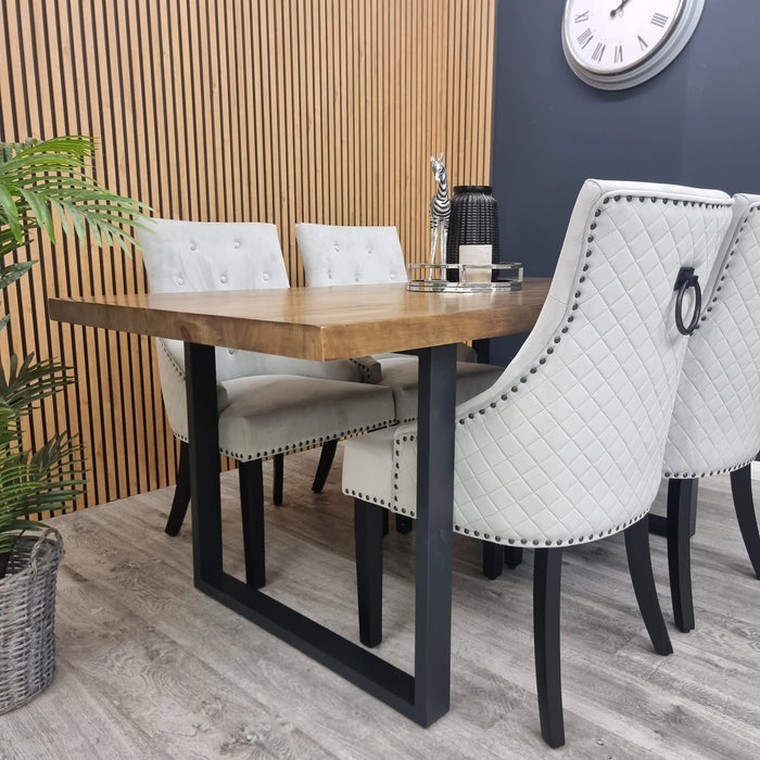 Bentley Light Grey Black Leg Dining Chair