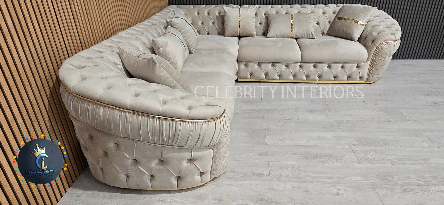 Ambassador corner in 270x270cm in Champagne and Gold