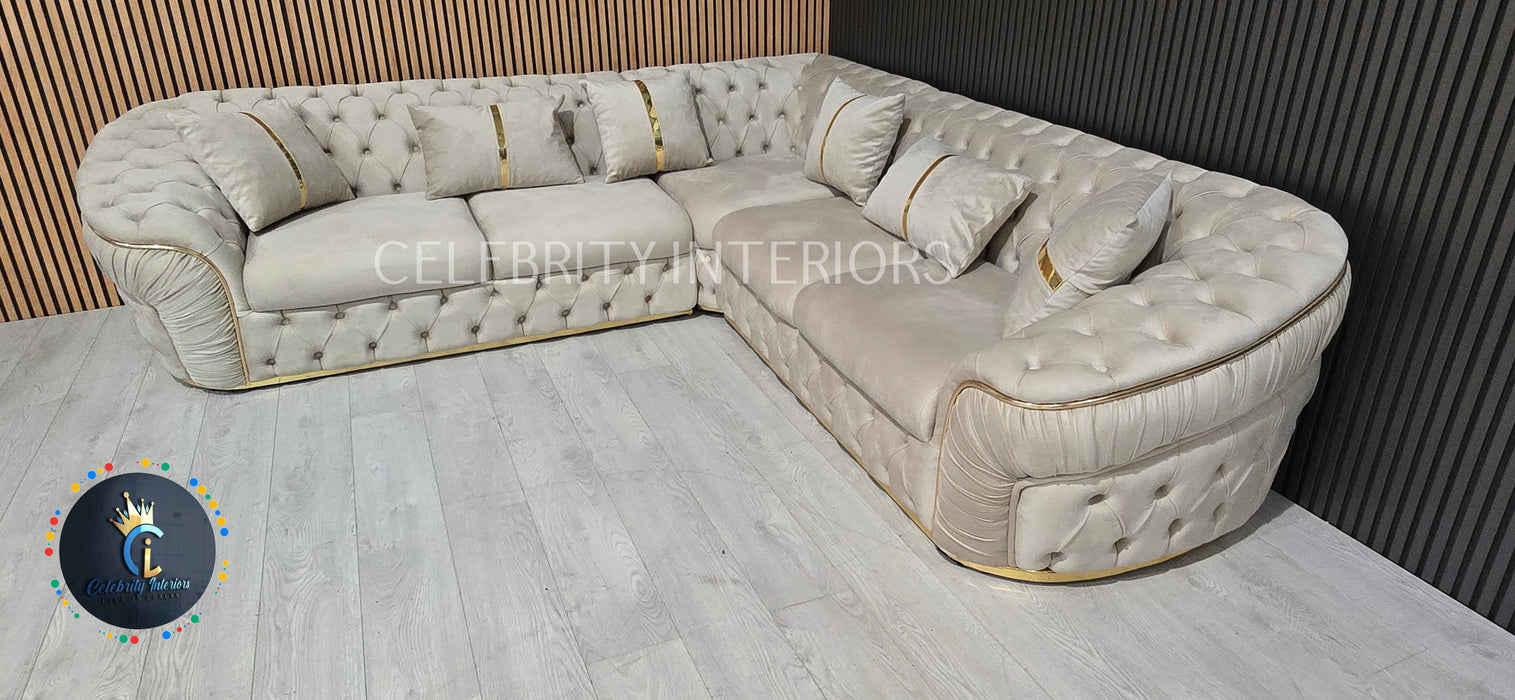 Ambassador corner in 270x270cm in Champagne and Gold