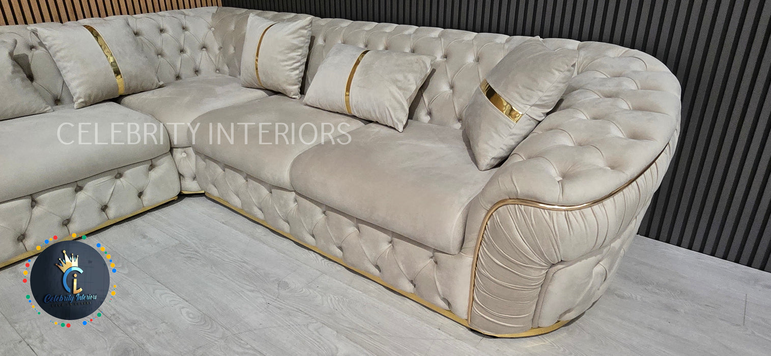 Ambassador corner in 270x270cm in Champagne and Gold