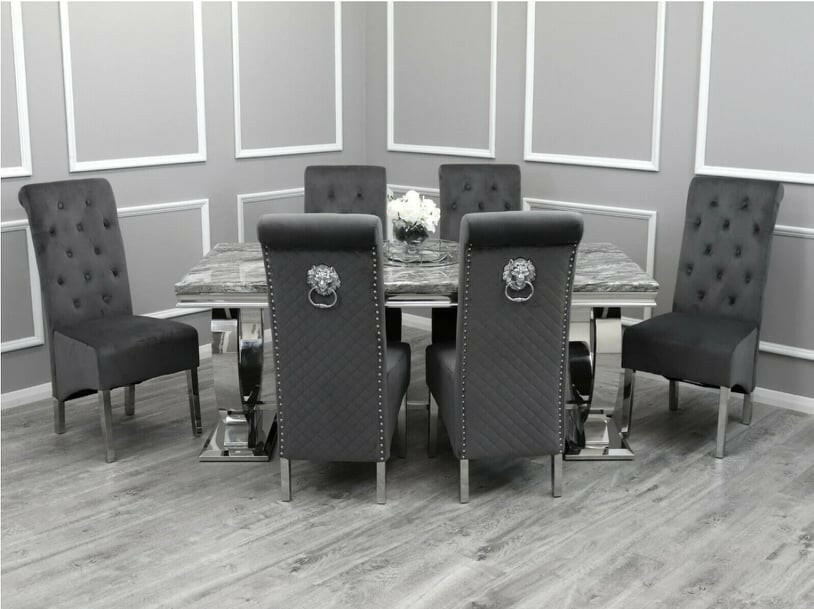 Arianna Dining Table 1.5m + 4 Sofia Dining Chairs
