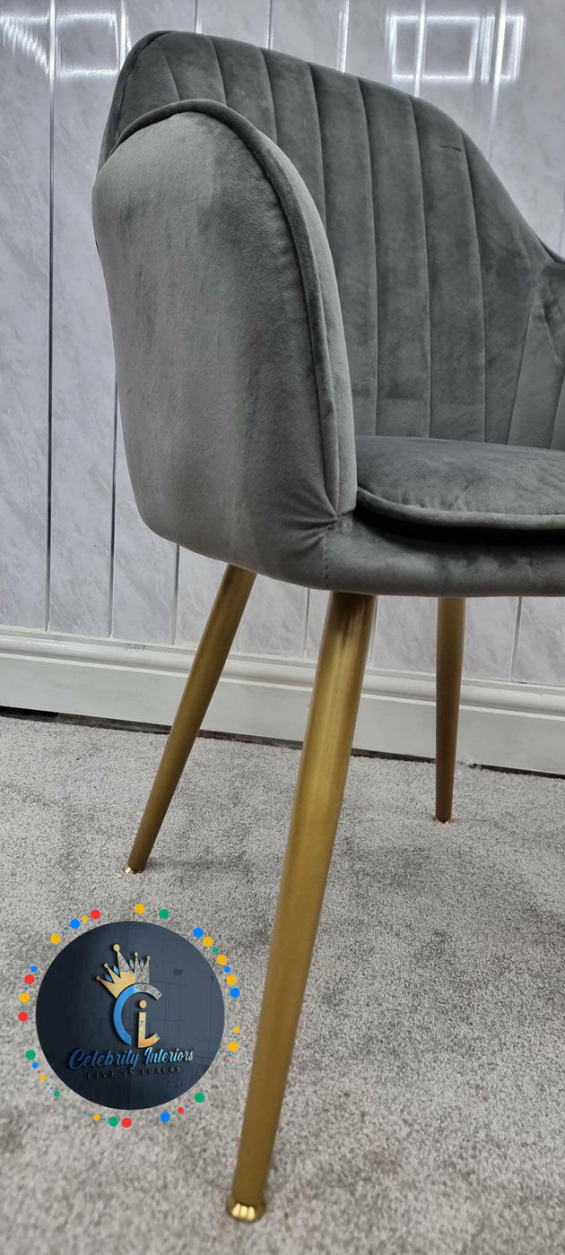 PRETORIA VELVET DINING CHAIR (BOX OF 2 CHAIRS) — Celebrity Interiors