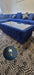 120cm x 60cm CHESTERFIELD UPHOLSTERED FOOTSTOOL/COFFEE TABLE WITH GLASS