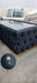 120cm x 60cm CHESTERFIELD UPHOLSTERED FOOTSTOOL/COFFEE TABLE WITH GLASS