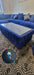 120cm x 60cm CHESTERFIELD UPHOLSTERED FOOTSTOOL/COFFEE TABLE WITH GLASS
