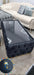 120cm x 60cm CHESTERFIELD UPHOLSTERED FOOTSTOOL/COFFEE TABLE WITH GLASS