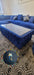 120cm x 60cm CHESTERFIELD UPHOLSTERED FOOTSTOOL/COFFEE TABLE WITH GLASS
