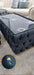 120cm x 60cm CHESTERFIELD UPHOLSTERED FOOTSTOOL/COFFEE TABLE WITH GLASS