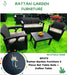 RATTAN GARDEN FURNITURE 4 PIECE SET TABLE SOFA + COFFEE TABLE