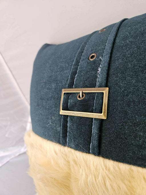 Buckled Furred  Cushion