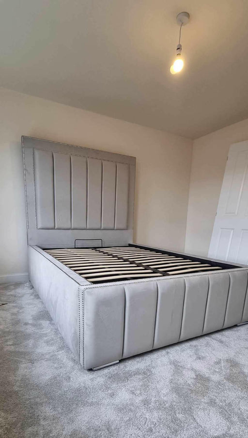 Plush velvet panel bed deals