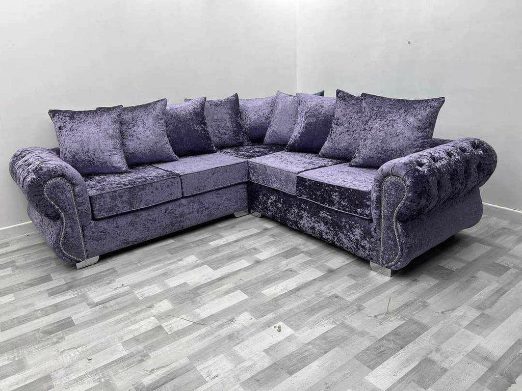 Purple crushed clearance velvet sofa