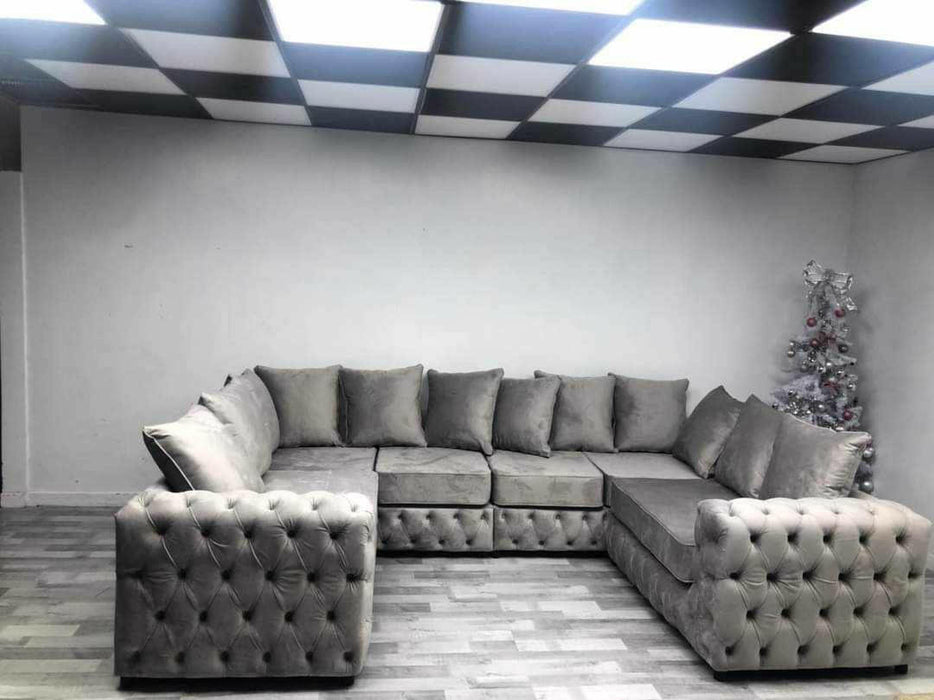 ASHTON FRENCH VELVET U SHAPE CORNER SOFA RANGE