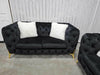 Hermes 2 Chesterfield Plush Velvet Sofa Black & Gold