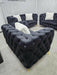 Hermes 2 Chesterfield Plush Velvet Sofa Black & Gold