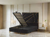 Helix Bedframe Double Black Velvet - Headboard & Base