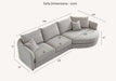 Aluxo Rubin Corner Chaise in Pebble Boucle