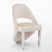 Santorini Sintered Stone Dining Table with Chrome Legs & Cream Shimmer Fabric Chairs