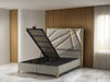 Helix Bedframe Double Champagne Velvet - Headboard / Base