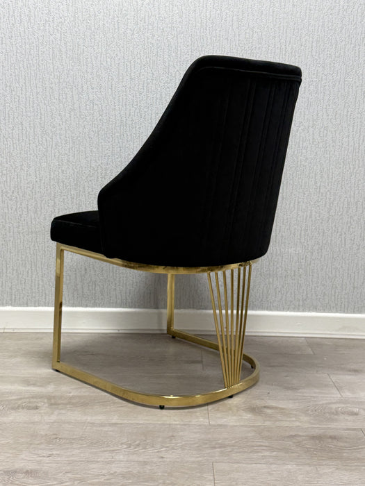 Lasco Plush Velvet Dining Chairs - Available In 3 Colours - Set Of 2