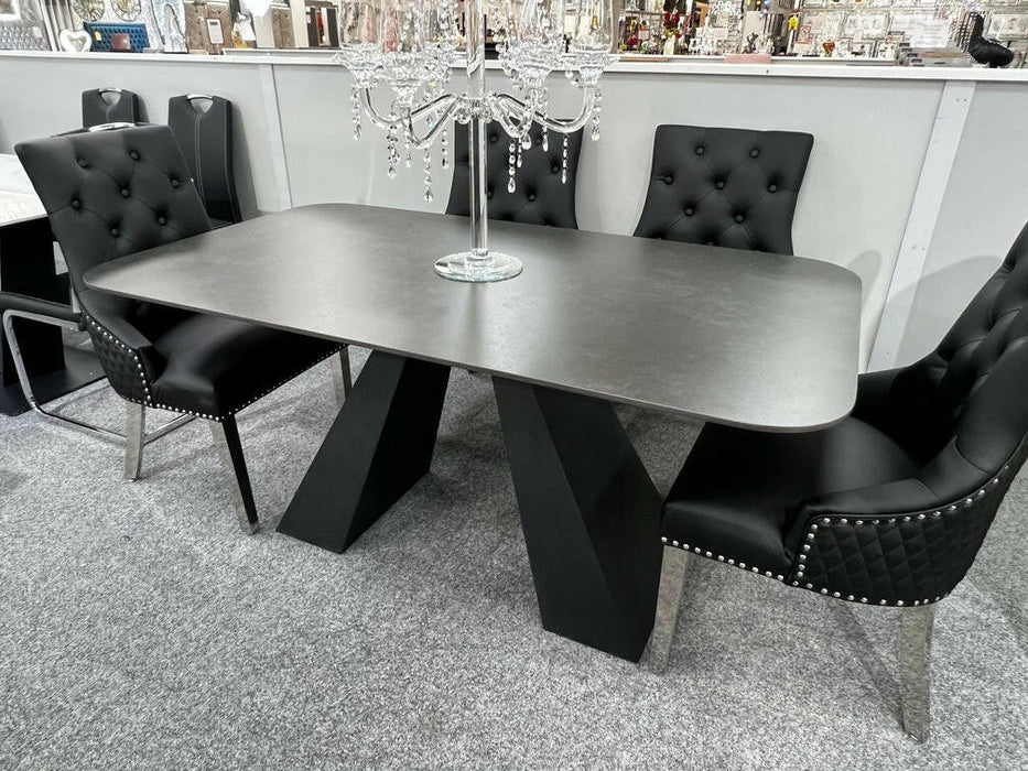 A Shape Black Ceramic Dining Table