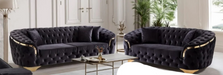 Bvlgari special 3+2 Sofa black velvet and gold