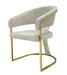 Ravello Gold Marble Dining Table & Porado Dining Chair Set