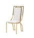 Amelia White Ceramic 180cm Gold + 4 Windsor Dining Chair Set