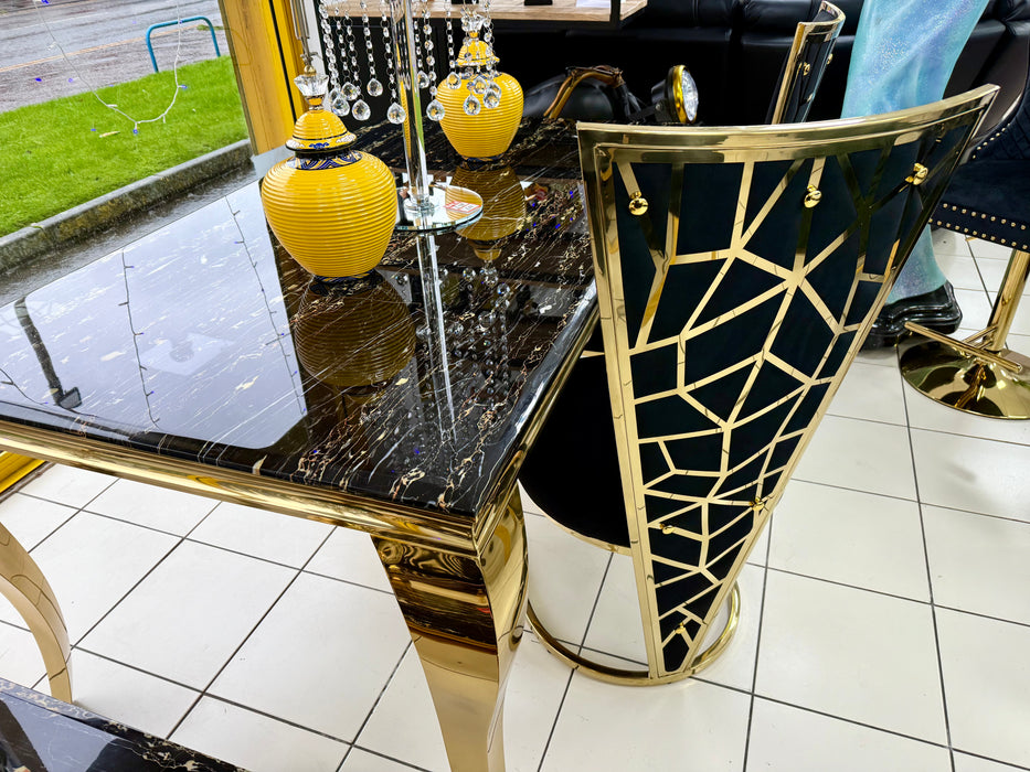 Vienna Velvet Metal Plating Dining Chairs - Set Of 2