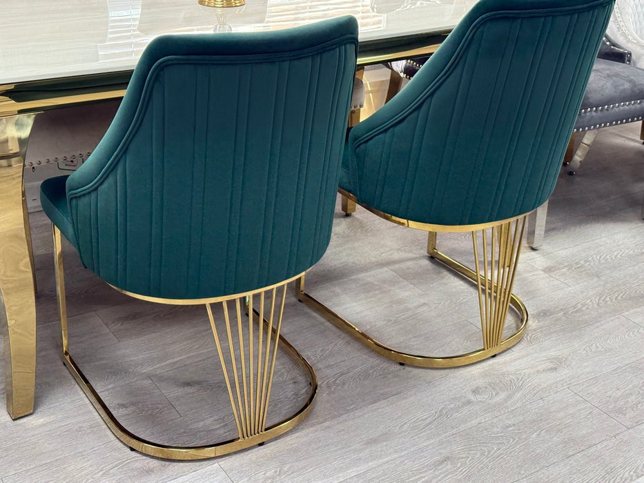 Lasco Plush Velvet Dining Chairs - Available In 4 Colours - Set Of 2