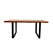 Freya 1.8 Dining Table Solid Dark Pine wood with Matt Black Metal Legs