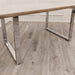 Freya 1.8 Dining Table Solid Light Pine wood with Chrome Metal Legs + Chelsea Dining Chair with Lion Knocker & Buttoned Back