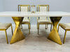 Ravello Gold Marble Dining Table & Windsor Dining Chair Set