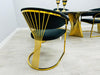 Ravello Gold Marble Dining Table & Porado Dining Chair Set