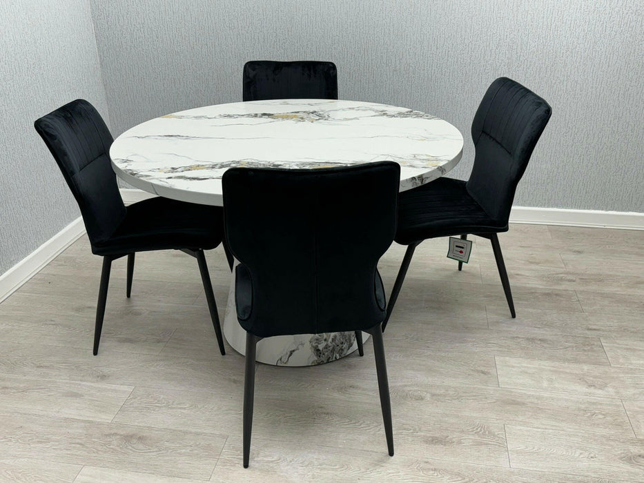 Capri Marble Effect Dining Table Set