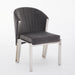 Fabio Shimmer Fabric Metal Plating Dining Chairs - Available In 3 Colours - Set Of 2