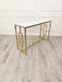 Geo Gold Console Table with Polar White Sintered Top