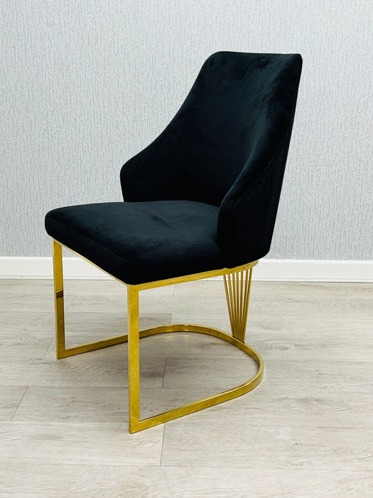 Lasco Plush Velvet Dining Chairs - Available In 3 Colours - Set Of 2